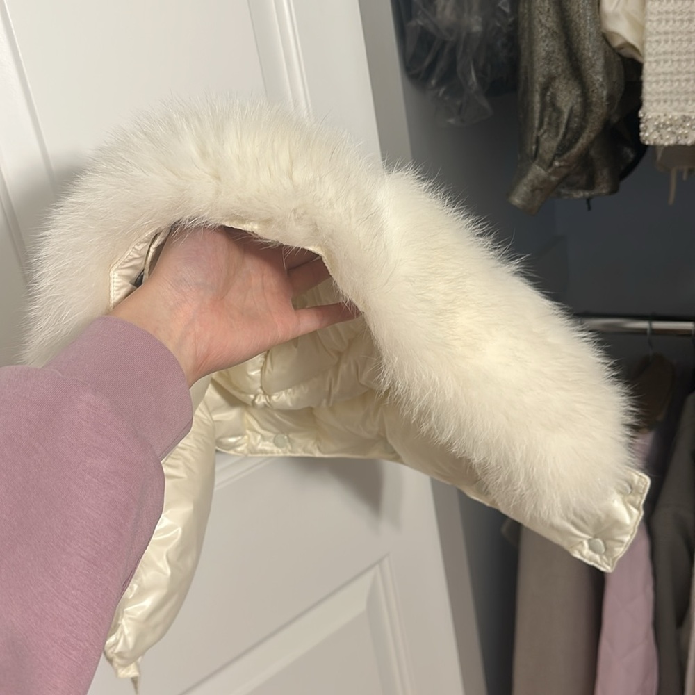 Moncler Balabio Down Puffer Vest with Removable Genuine Fox Fur Trim Hood - Picture 9 of 10